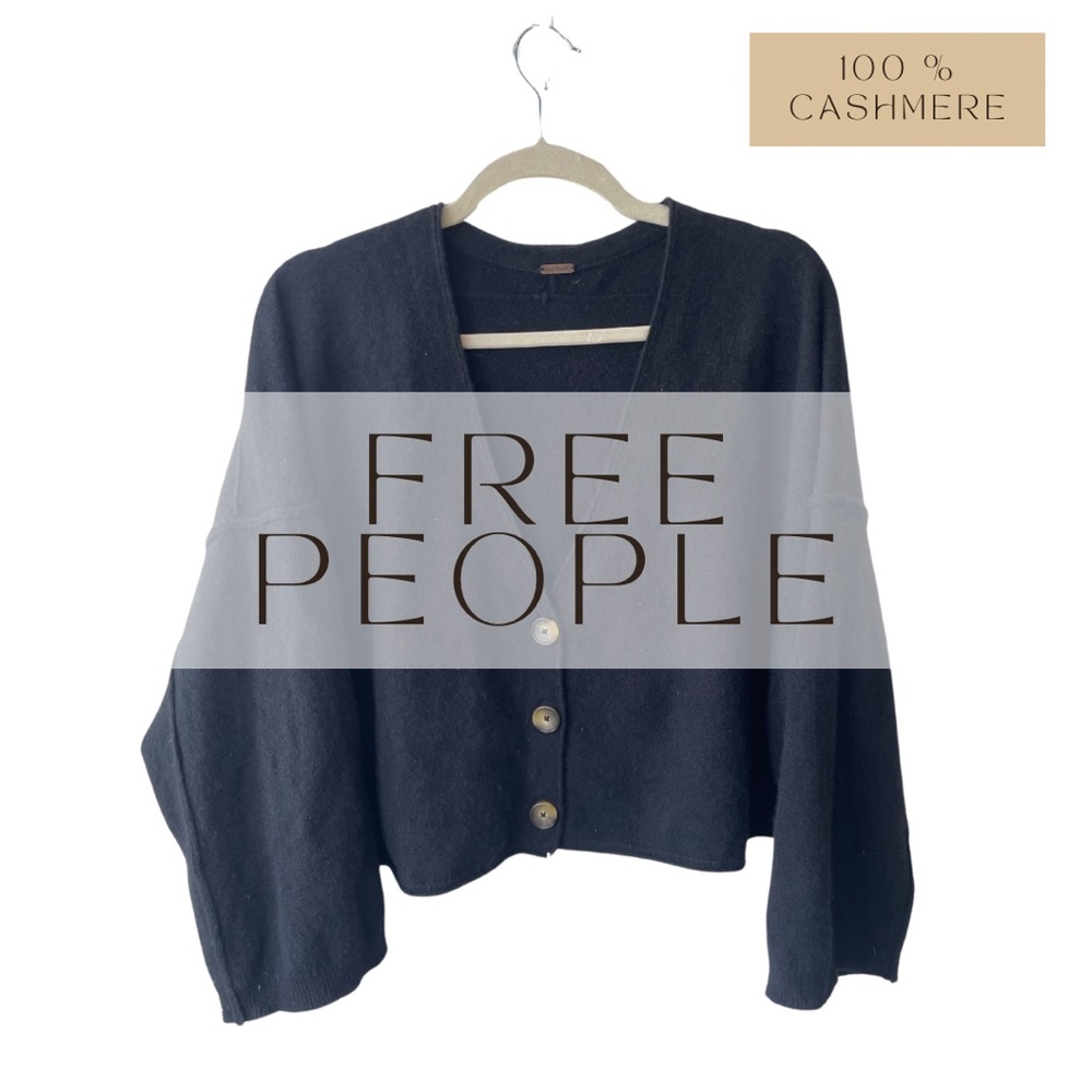 Free People Black Cashmere Women's Sweater